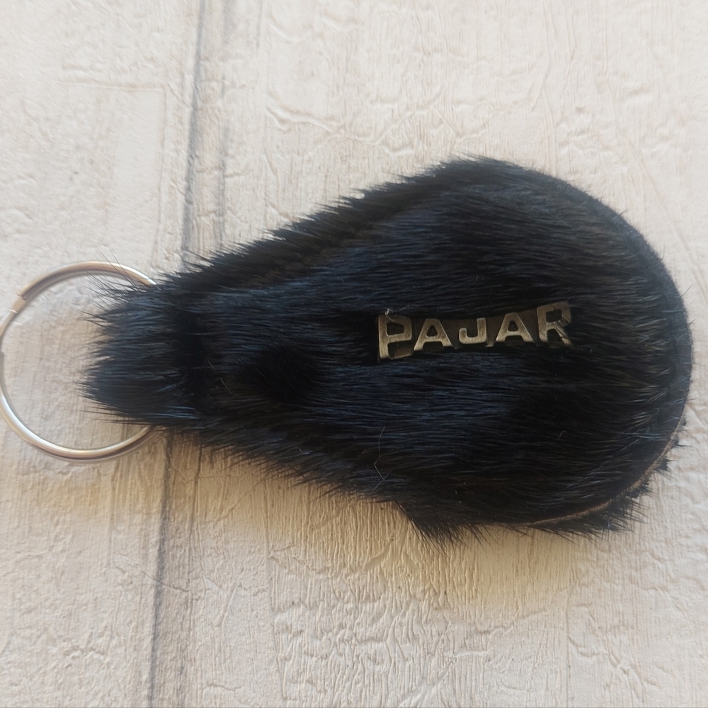 Pajar Canada Fur Pom Pom Keychain Keyring Bag Charm - Good Vintage Condition